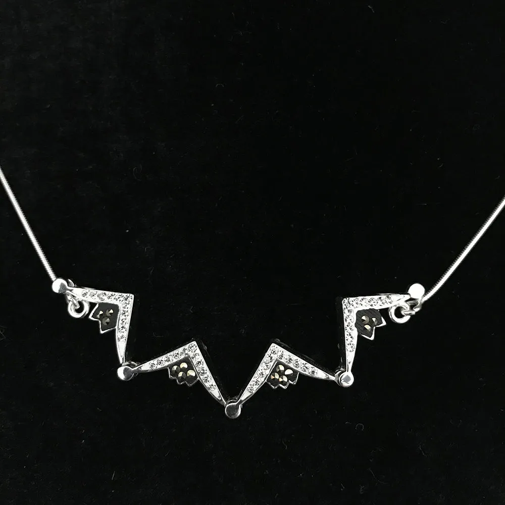 Two-Way Modern Magnetic Star of Bethlehem Necklace with Gemstones