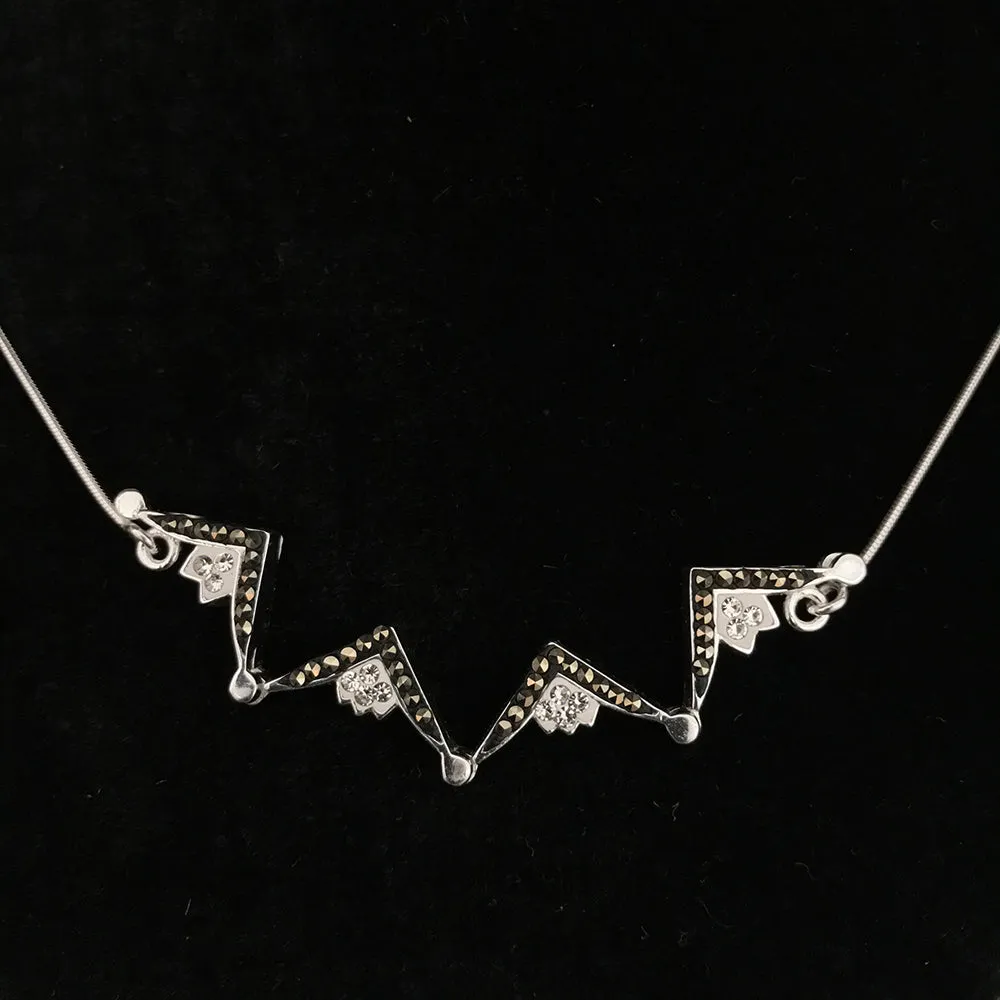 Two-Way Modern Magnetic Star of Bethlehem Necklace with Gemstones