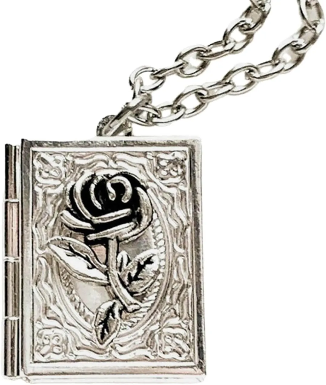 Unique Gothic Pendant Neckchains Charm Individualized Book Locket Pendant Necklace Jewelry for Daily Wear Dates Parties