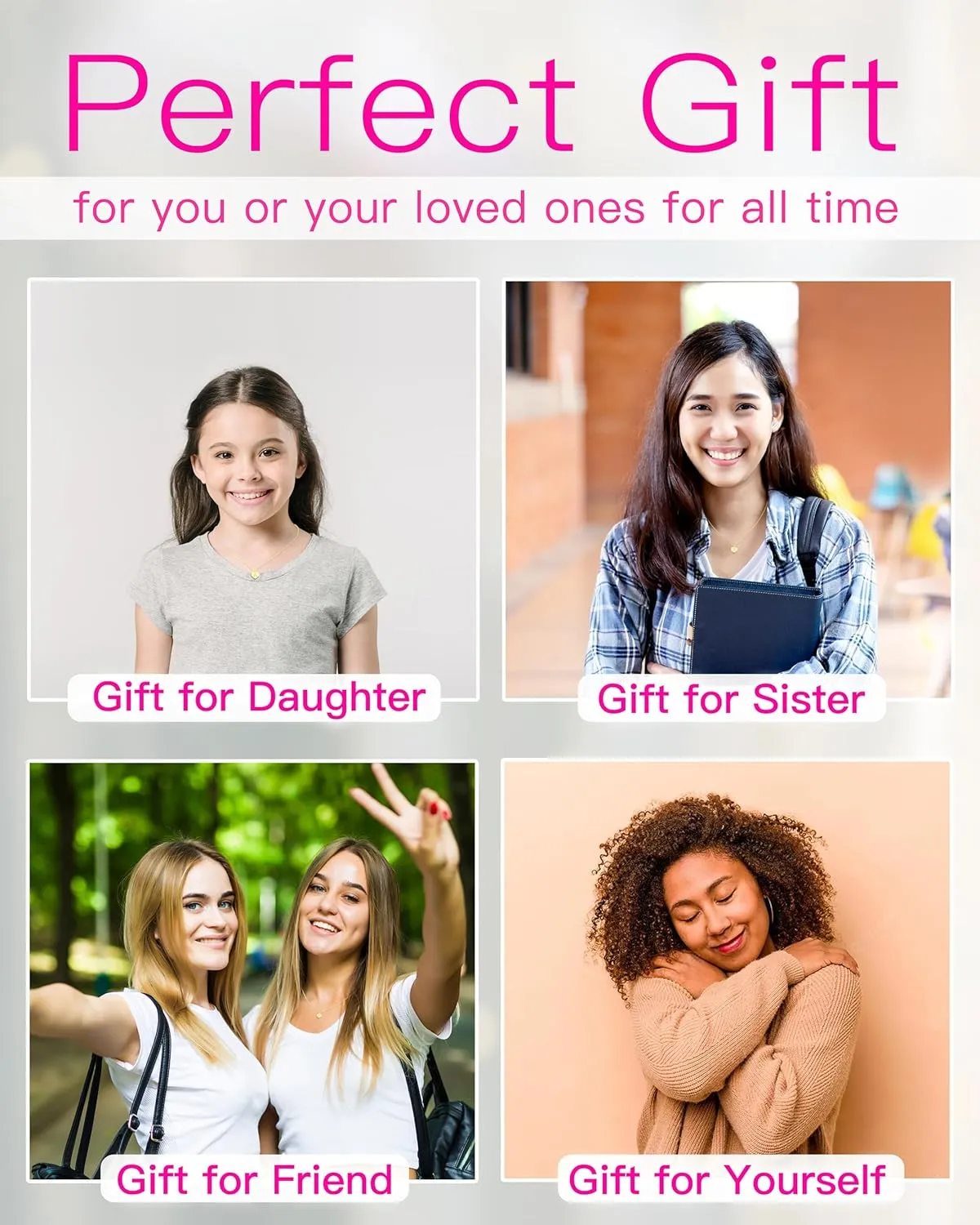 Unique Personalized Gifts for Her, Initial Necklaces for Women Girls, Letter Engraved Heart Necklace, Minimalism Style Jewelry for Everyday Wear