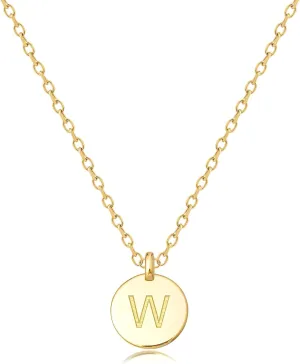 Unique Personalized Gifts for Her, Letter Double Side Engraved Disc Pendant Necklace, Initial Necklaces for Women Girls