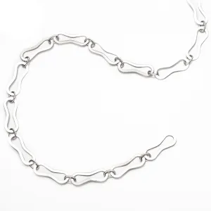 Unique Shape Flat Cable Chain in Sterling Silver