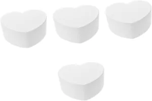 Vaguelly 4pcs Box Small Jewelry Organizer Heart Box for Earrings Necklaces Rings Portable Travel Case Mirror for Girls