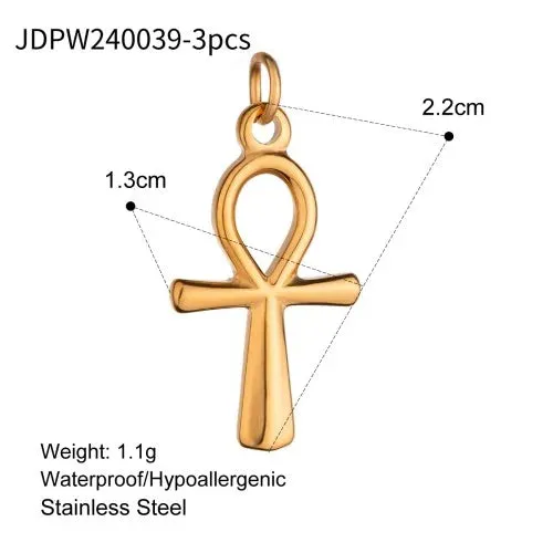 VAIGE 3PCS Cute Rhinestone Stainless Steel Charms for DIY Jewelry Making - Earring, Necklace, and Pendant Accessories