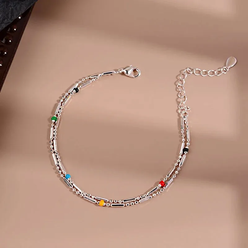 VAIGE Colorful Sunflower Charm Necklace with Dainty Silver Chain