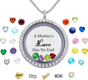 Veeshy Best Mom Mother Gift, Floating Charms Locket for Women