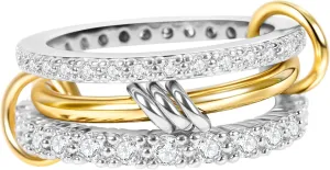 Verfimaci Dainty Gold Stackable Rings for Women,Chunky Stackable Cubic Zirconia Rings Set Non Tarnish,18K White Gold Plated Multi-Link Rings Women Jewelry