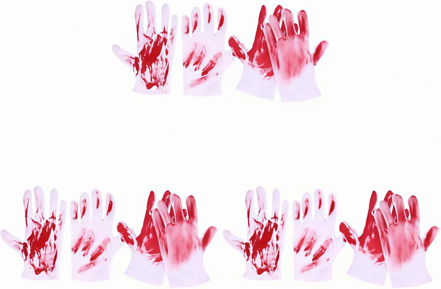 VICASKY 6 Pairs White Blood Dress up Dance Halloween Scary Halloween Decor Bloody Ornament Halloween Party Favors Prom Props Red Accessories Paw, 23X16CM