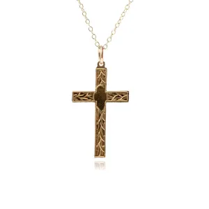 Vintage 1950s 9ct Gold Christian Cross Necklace