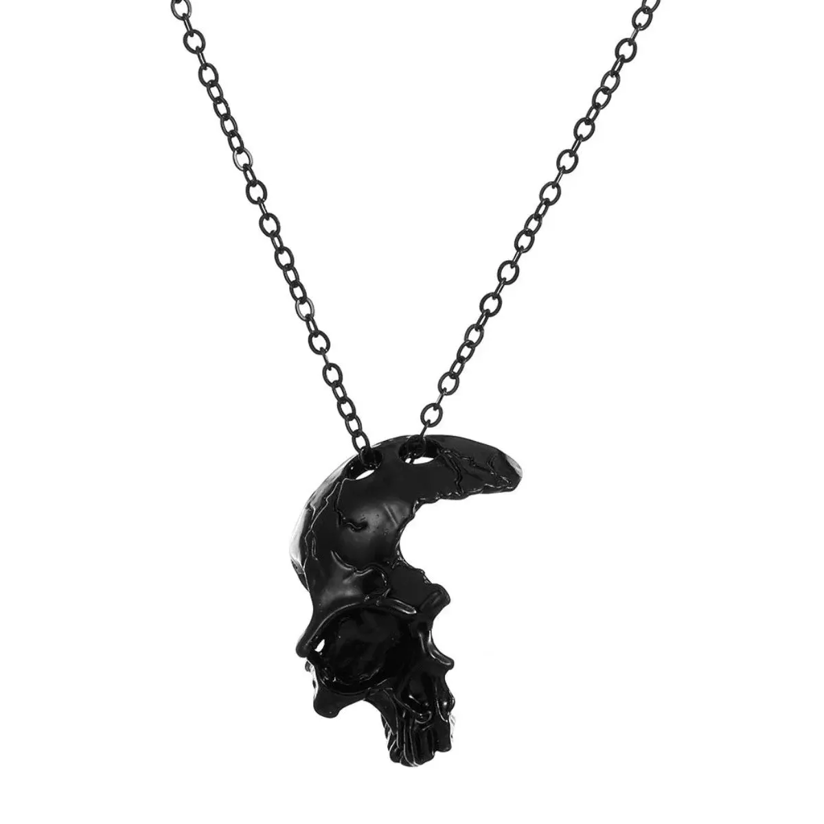 Vintage Half face Skull Necklace