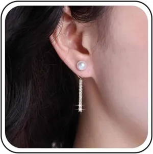 Vintage Linear Crystal Stud Earrings Gold Pearl Tennis Bar Earrings Minimalist Rhinestone Bar Earrings Shine Cz Paved Bar Earrings Jewelry for Women