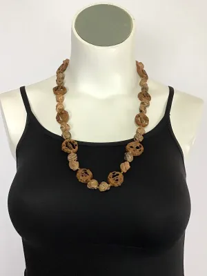 Vintage Miriam Haskell Brown Abstract Necklace