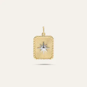 Vintage Star Embossed Rectangular Medallion