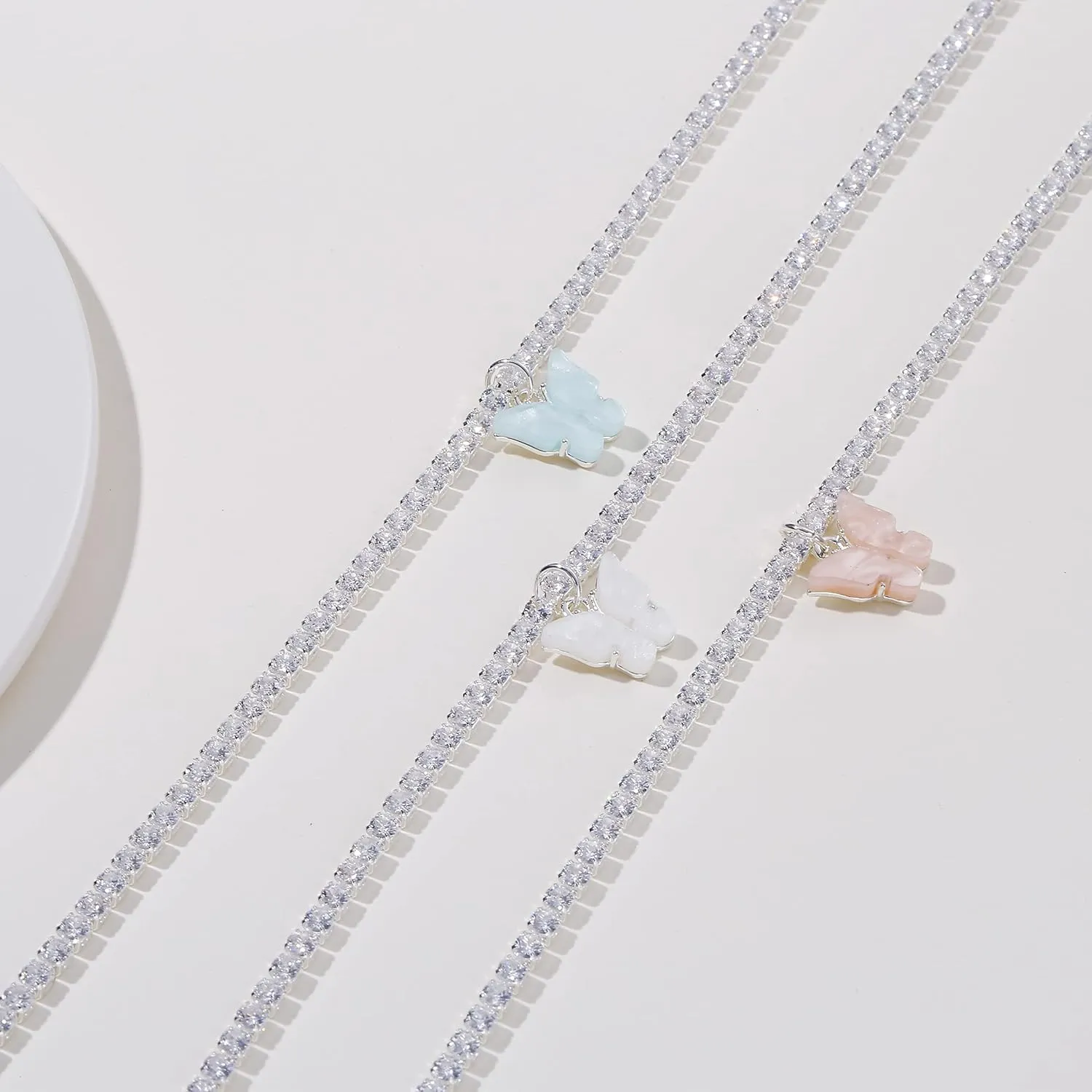 VIROMY Dainty Butterfly Pendant Necklace for Women 18K Gold filled Minimalist Cubic Zirconia Butterfly Pendant Cute Gold Chain Necklaces for Women