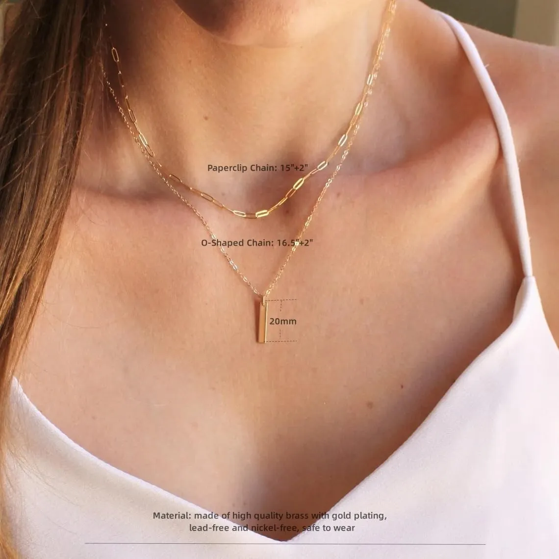 VIROMY Dainty Gold Necklaces for Women 14k Gold Plated Pendant Necklace for women Trendy Silver Long Necklace for Women Minimalist Jewelry for Women