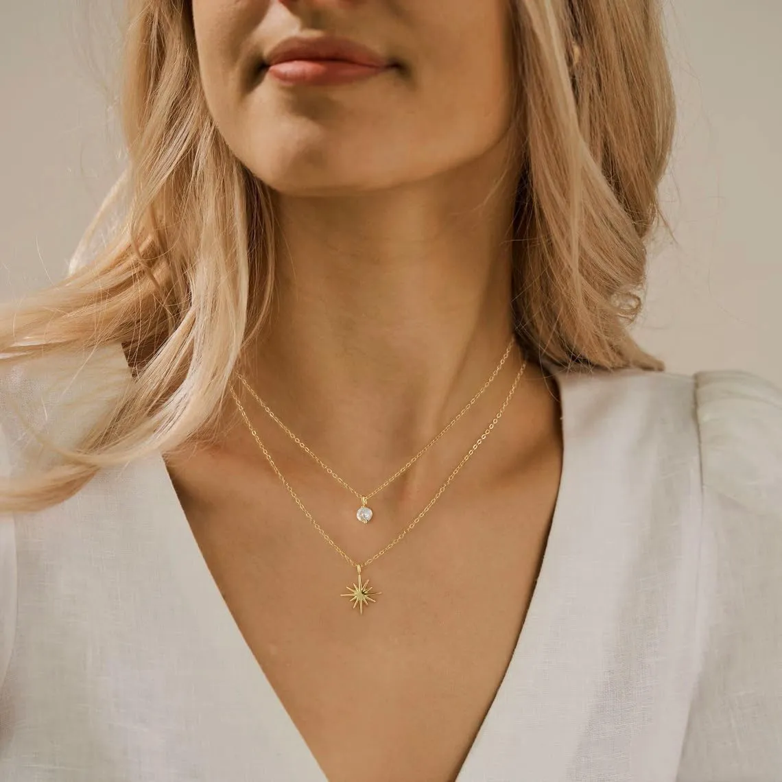 VIROMY Dainty Gold/Silver Necklaces for Women Trendy,14K Gold Plated Cubic Zirconia Diamond Pendant Choker Necklace Layered Adjustable Necklace for Women Everyday Fashion Jewelry Gifts