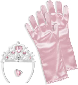 W WIDMANN MILANO Party Fashion 96561 - Princess Jewellery Set for Children, Tiara, Gloves, Ring, Carnival, Theme Party