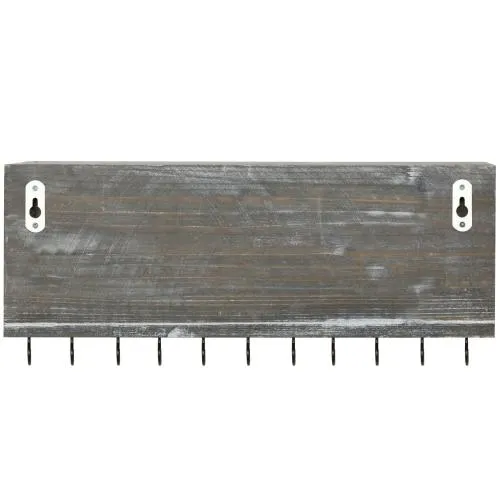 Wall Mounted Gray Wood Jewelry Organizer Shelf
