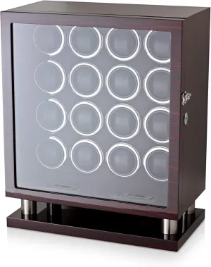 Watch Winder for 16 Automatic Watches with LED Backlight and LCD Touchscreen Control (Ebony   Black)