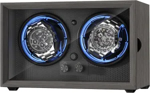 Watch Winders for Automatic Watches,Double Automatic Watch Winder Box with Quiet Motor,Smart Dual Rotation Modes,Blue Light,Individual Control,Gifts for Men