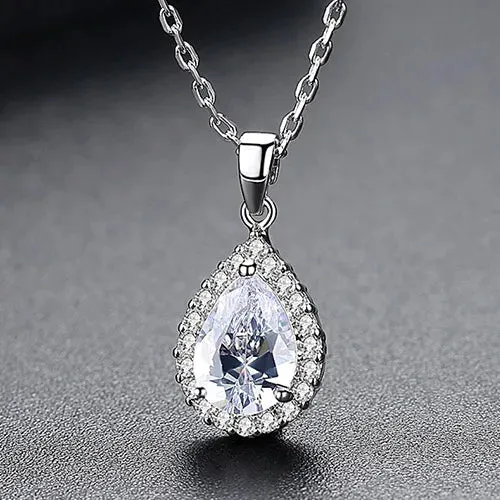 Waterdrop Clear CZ Necklace