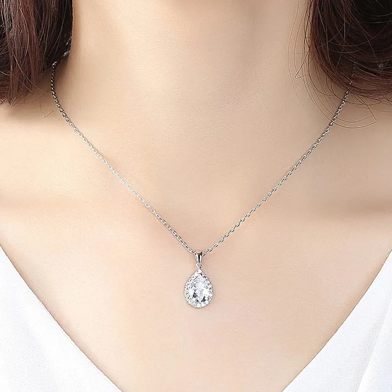 Waterdrop Clear CZ Necklace