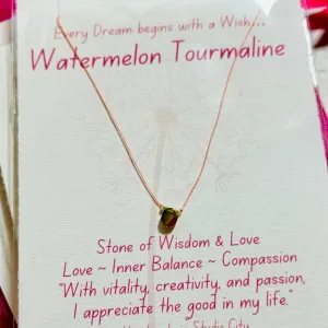 Watermelon Tourmaline Wish Necklace