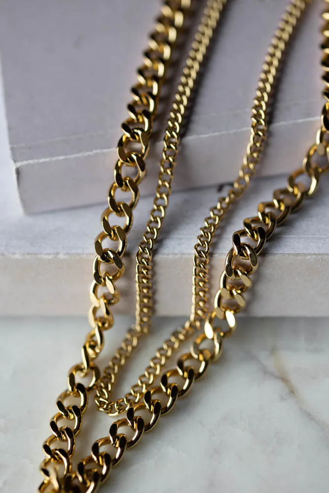 Waterproof Wink Face Gold Duo-Chain Necklace