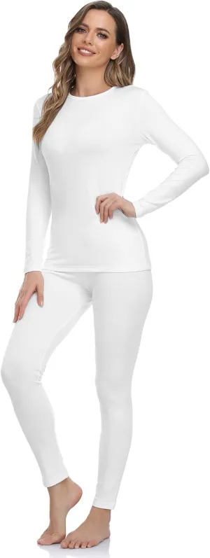 WEERTI Thermal Underwear for Women Long Johns with Fleece Lined, Base Layer Women Cold Weather Top Bottom