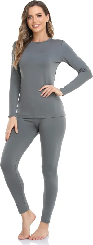 WEERTI Thermal Underwear for Women Long Johns with Fleece Lined, Base Layer Women Cold Weather Top Bottom