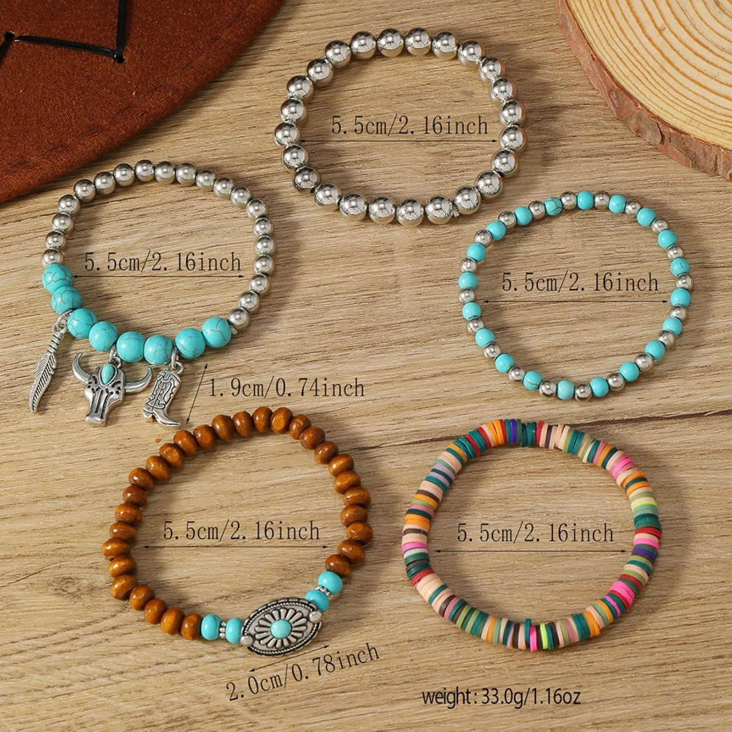 Western Bracelets for Women Turquoise Beaded Bracelet Turquoise Western Jewelry Outfit Dress Trendy Bracelets for Women 2025