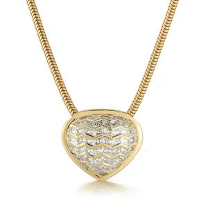 White Diamond Venus Shield Necklace
