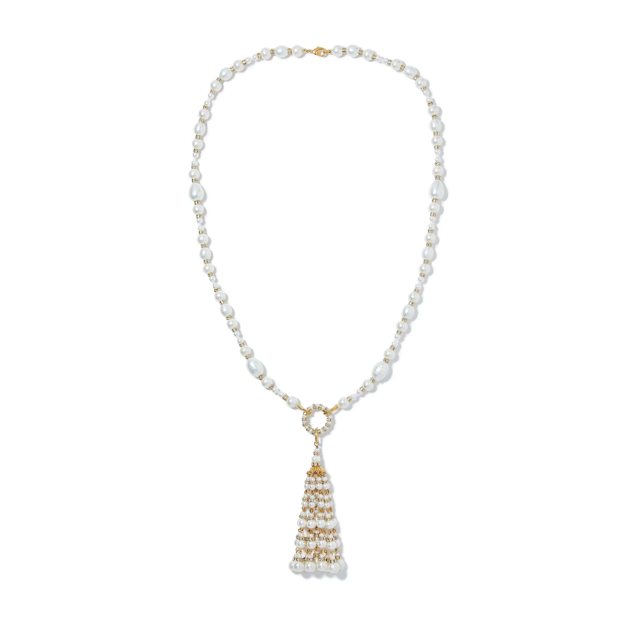 White Pearl Tassel Necklace
