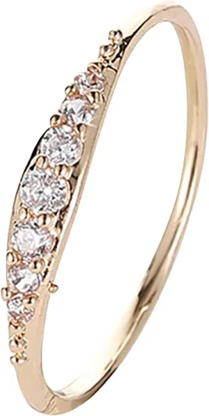Women Inlaid Zircon Wedding Band Simulated Diamond Anniversary Ring Minimalist Engagement Ring Exquisite Jewelry
