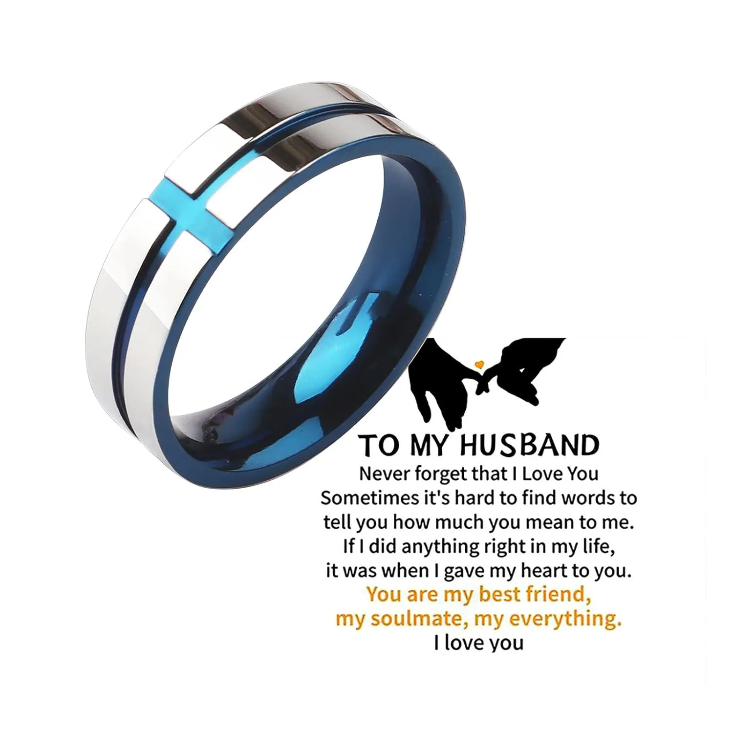 Women Men Titanium Steel Ring Wedding Band Anniversary Ring Eternal Ring Minimalist Design Rings Jewelry Gift (Blue, 11)