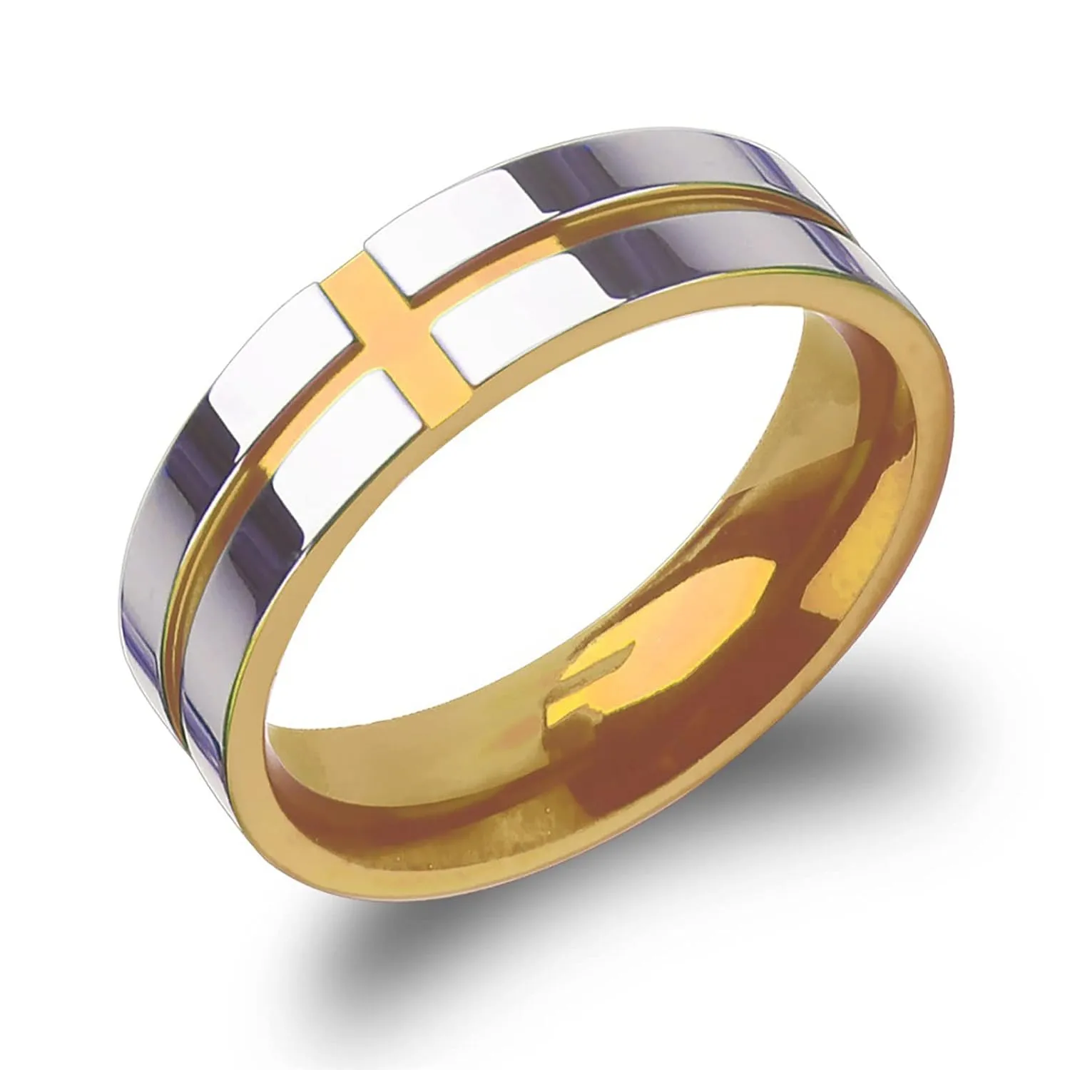 Women Men Titanium Steel Ring Wedding Band Anniversary Ring Eternal Ring Minimalist Design Rings Jewelry Gift (Gold, 11)