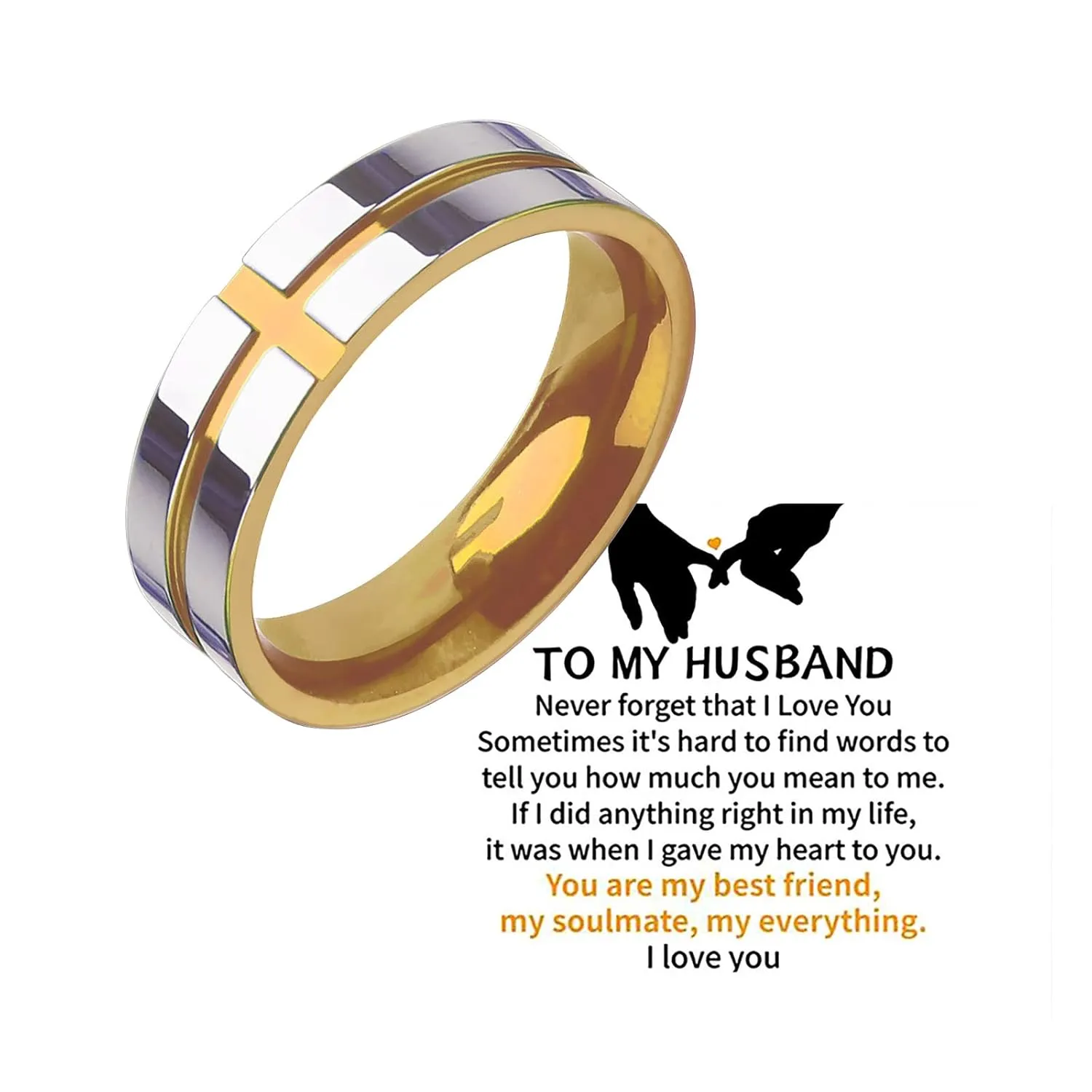 Women Men Titanium Steel Ring Wedding Band Anniversary Ring Eternal Ring Minimalist Design Rings Jewelry Gift (Gold, 11)