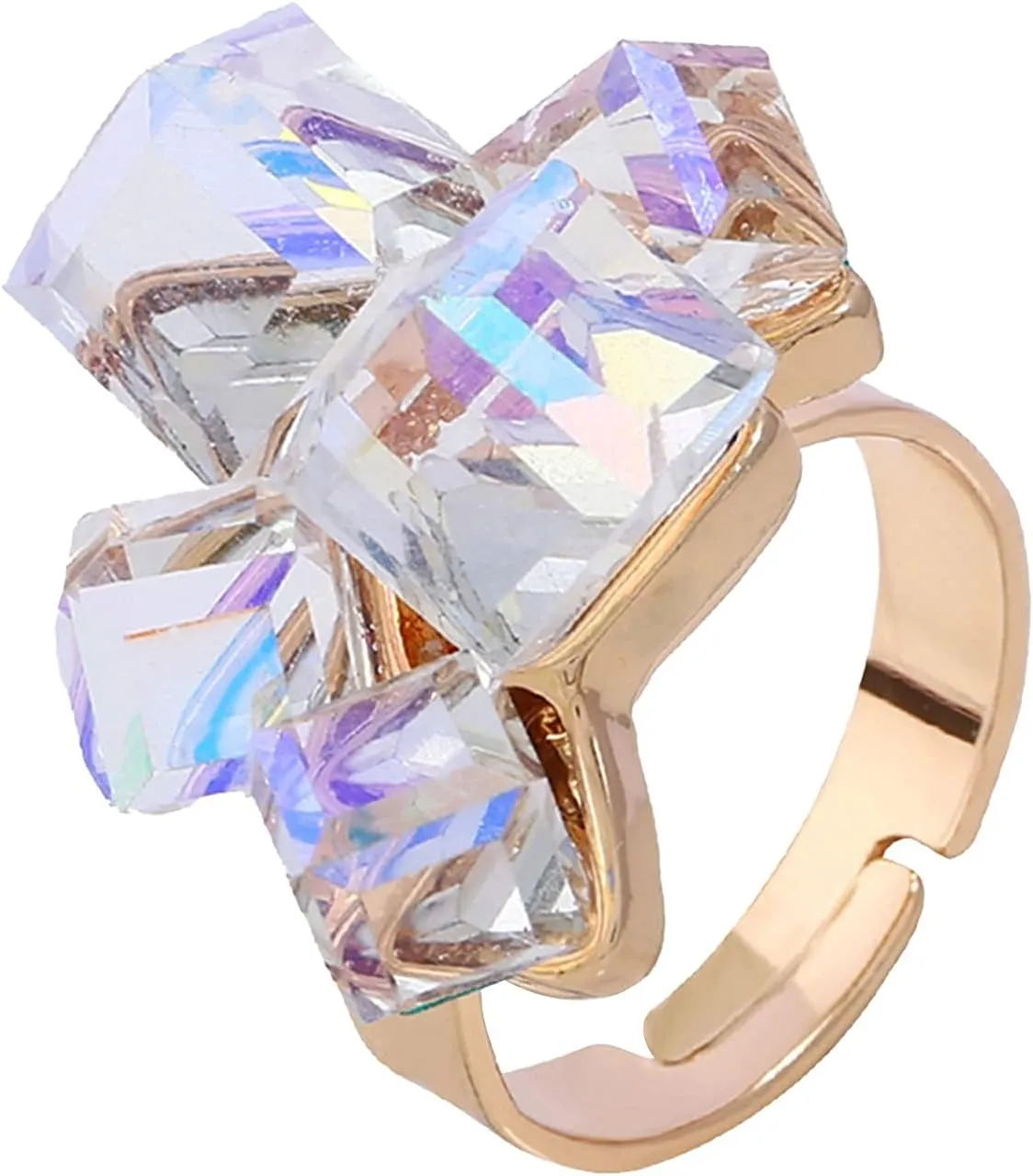 Women Rings Wedding Bands - Promise Rings Ring Zircon Adjustable Zirconia Magic Opening Fashion Crystal Ring Ring Rings Stacking Fingerings for Teen Girls (Multicolor, One Size)