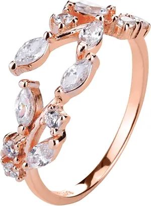 Women Rings Wedding Bands - Promise Rings Stackable Adjustable Rings Leaf Rings Open Rings Rings Ring Silver Leaf Rings Stacking Fingerings for Teen Girls (Rose Gold, One Size)