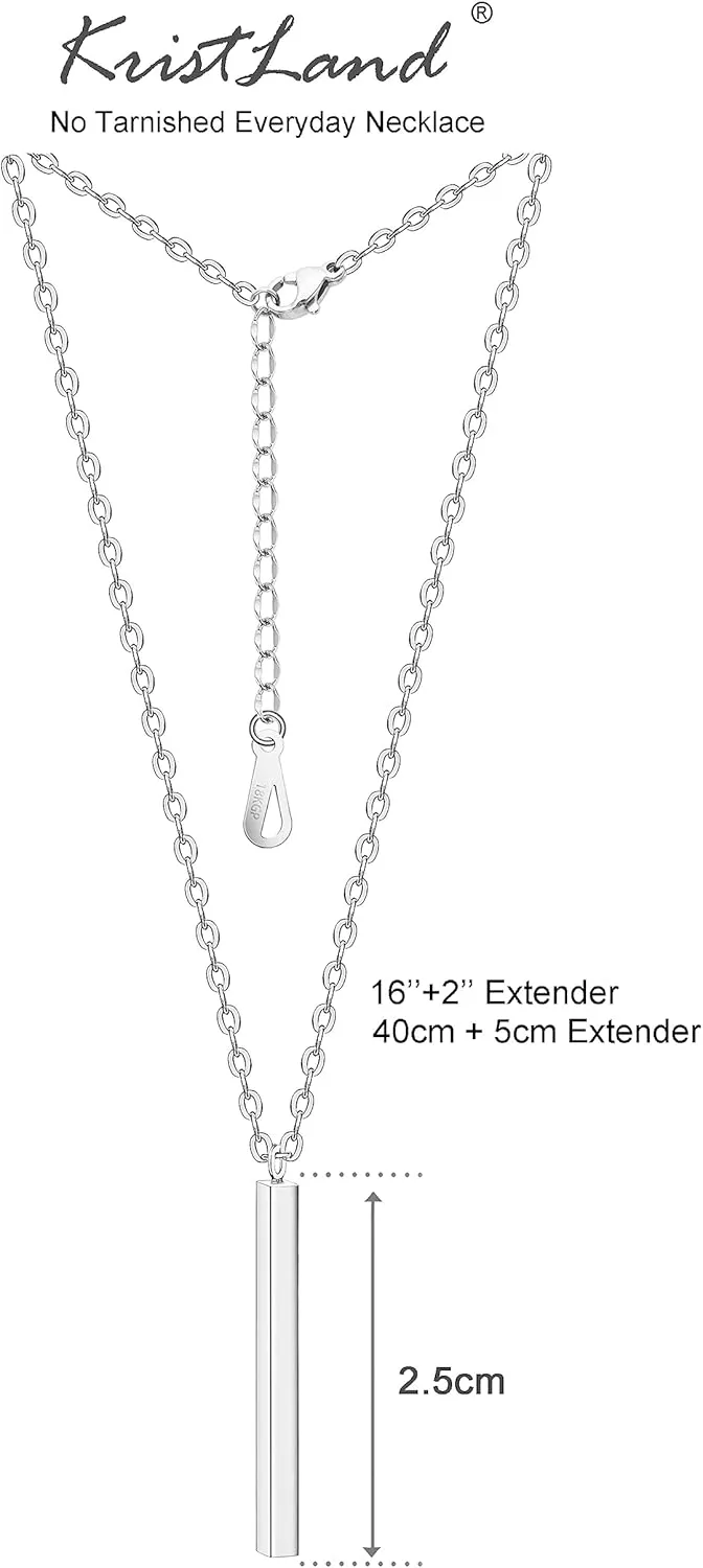 Women Simple Bar Pendant Necklace Dainty 18K Gold Necklace Rose Gold Plated Simple Design Solid Circle, Heart Choker Chain Silver Necklaces for Women