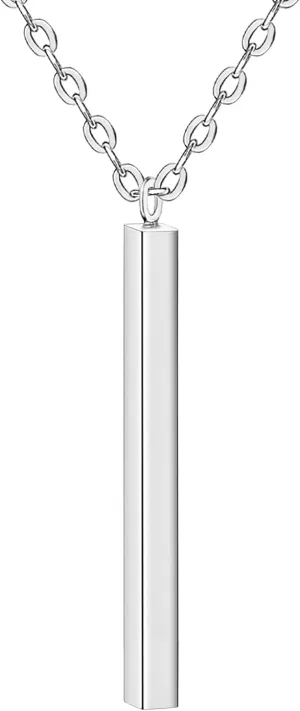 Women Simple Bar Pendant Necklace Dainty 18K Gold Necklace Rose Gold Plated Simple Design Solid Circle, Heart Choker Chain Silver Necklaces for Women