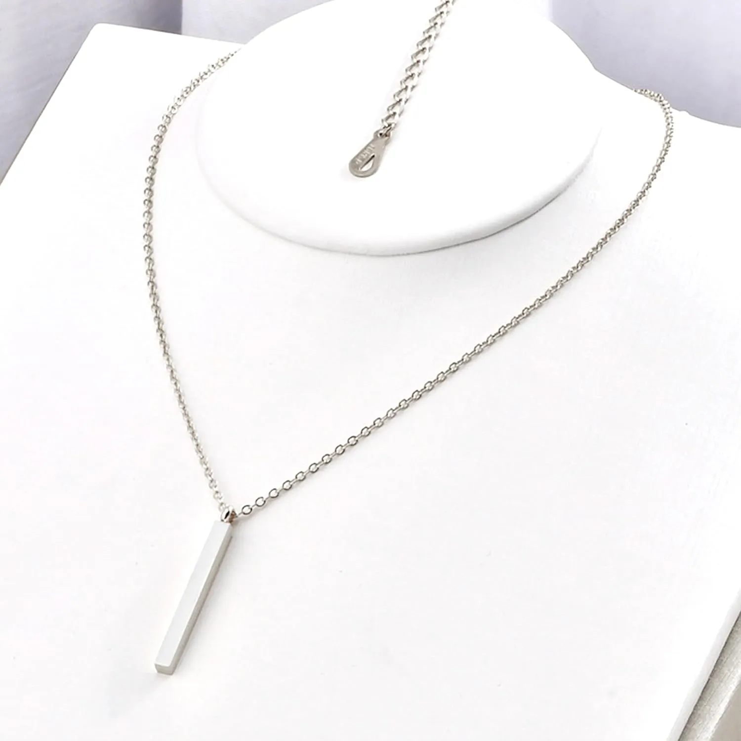 Women Simple Bar Pendant Necklace Dainty 18K Gold Necklace Rose Gold Plated Simple Design Solid Circle, Heart Choker Chain Silver Necklaces for Women