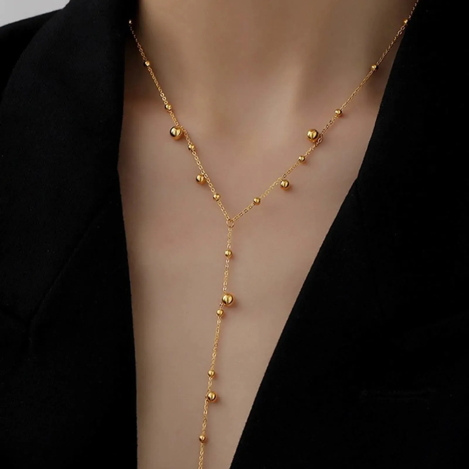 Women's Dainty Y Chokers Necklaces Gold Plated Charm Collar