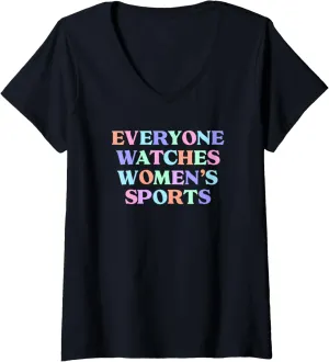 Womens EVERYONE WATCHES WOMENS SPORTS V-Neck T-Shirt