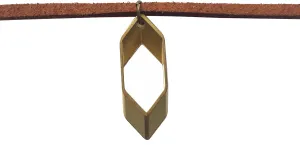 Women's Rhombus Geometric Necklace Brass or Silver, 22"-26"
