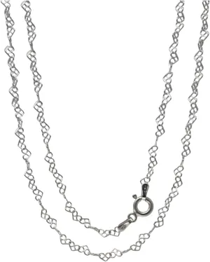 Womens Silver Necklaces - 925 Sterling Silver Heart Links Chain Necklace for Women 3mm Wide Length 16" 18" 19" 20" 21" 22" 24" in