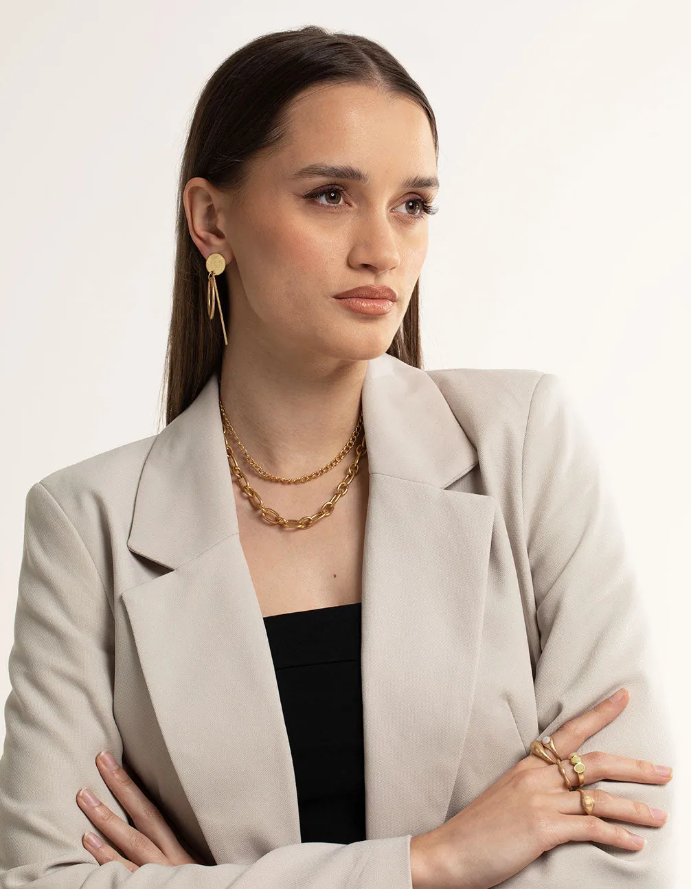 Worn Gold Mix Chain Choker 4-Pack