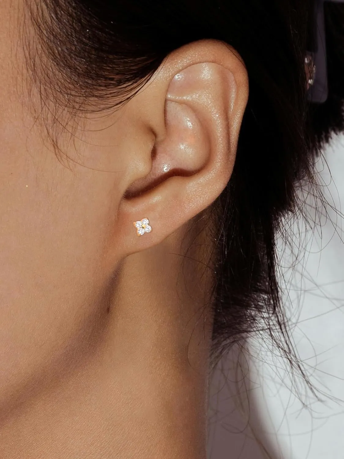 Xpircn G23 Titanium Flat Back Stud Earrings 16G 8mm Cartilage Tragus Conch Helix Piercing Jewelry 1 Pair, Silver/Gold