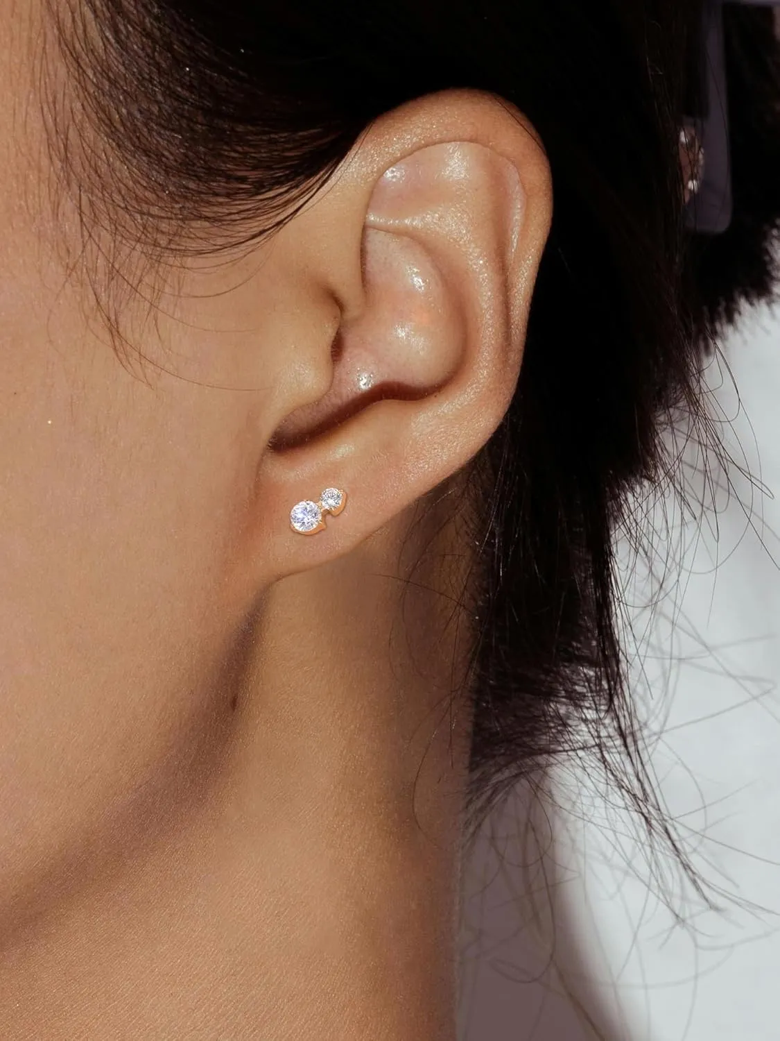 Xpircn G23 Titanium Flat Back Stud Earrings 16G 8mm Cartilage Tragus Conch Helix Piercing Jewelry 1 Pair, Silver/Gold