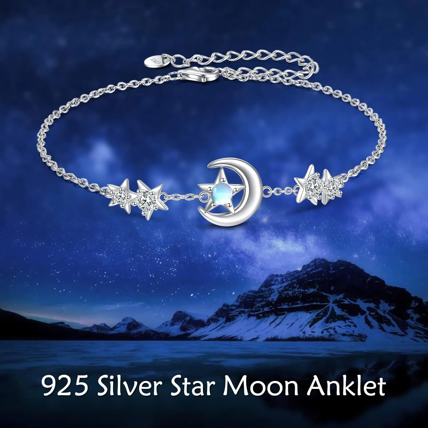 YAFEINI Ankle Bracelets for Women Sterling Silver Mermaid Turtle Ladybug Butterfly Moon Star Pineapple Anklet Link Chain Anklets Jewelry Gifts for Women